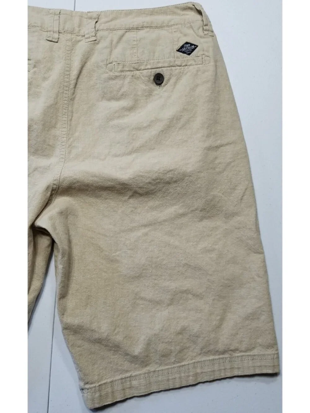 Flag & Anthem Flat Front Stretch Khaki Chino Casual Dress Shorts Men's Size 33
